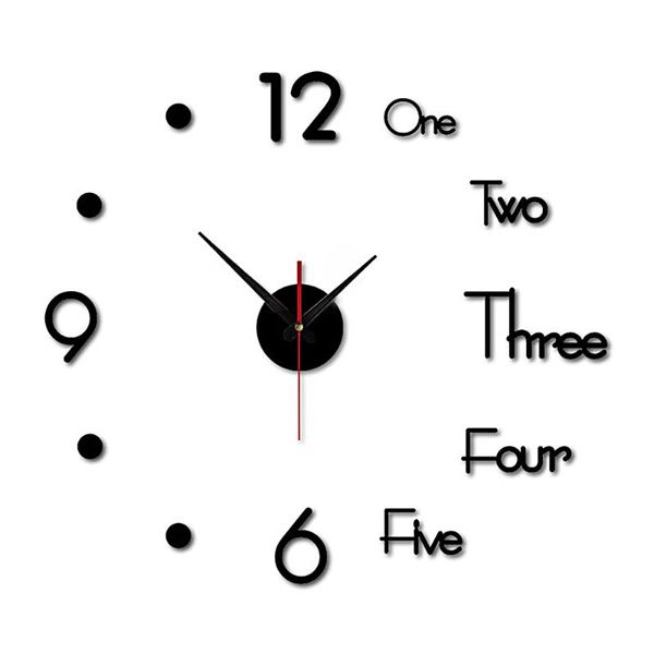 3d diy wall clock modern design clock watch large wall clocks acrylic mirror self adhesive living room home decor